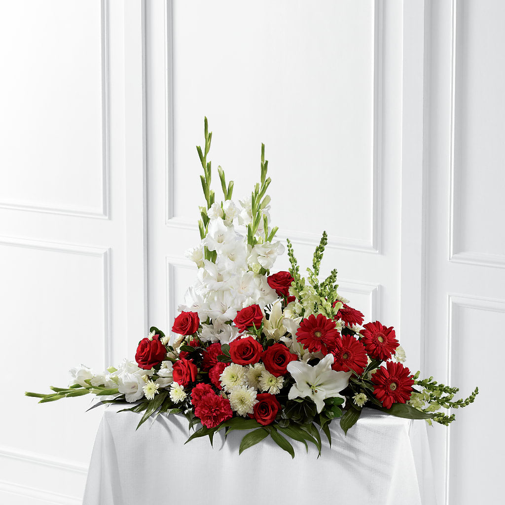 Crimson & White Arrangement – FLOWER'S SAGE, Doral FL