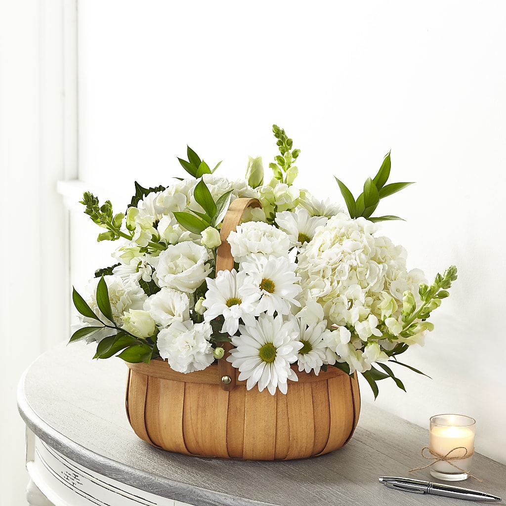 Pure Ivory Basket – FLOWER'S SAGE, Doral FL