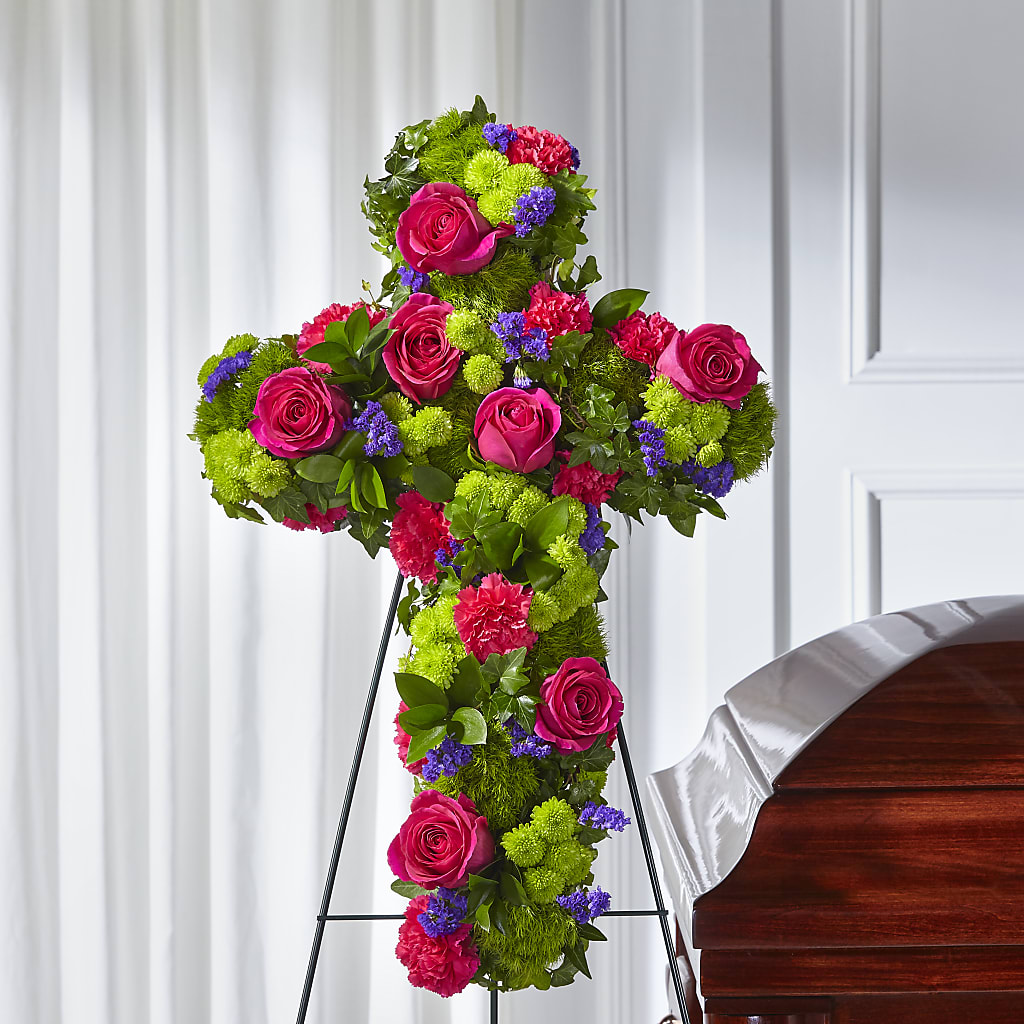 Tribute Rose Floral Cross – FLOWER'S SAGE, Doral FL