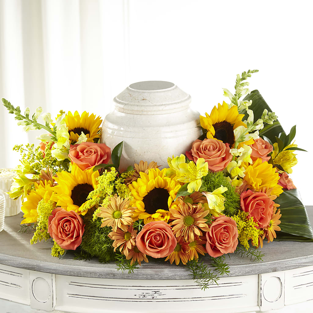 Faithful Sunflower Cremation Adornment – FLOWER'S SAGE, Doral FL