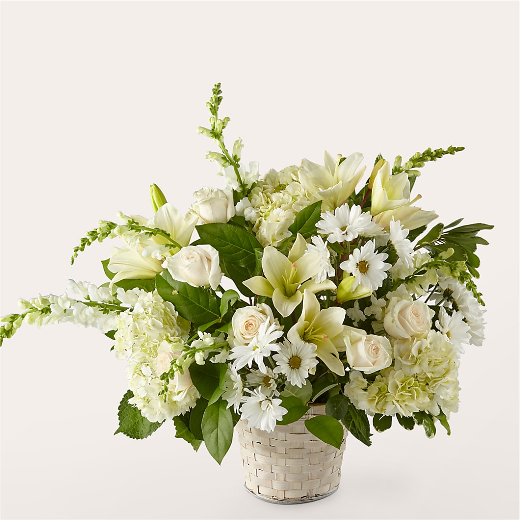 Ivory Elegance Floral Basket – FLOWER'S SAGE, Doral FL