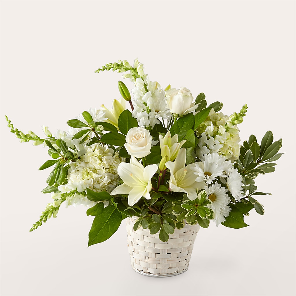 Ivory Elegance Floral Basket – FLOWER'S SAGE, Doral FL