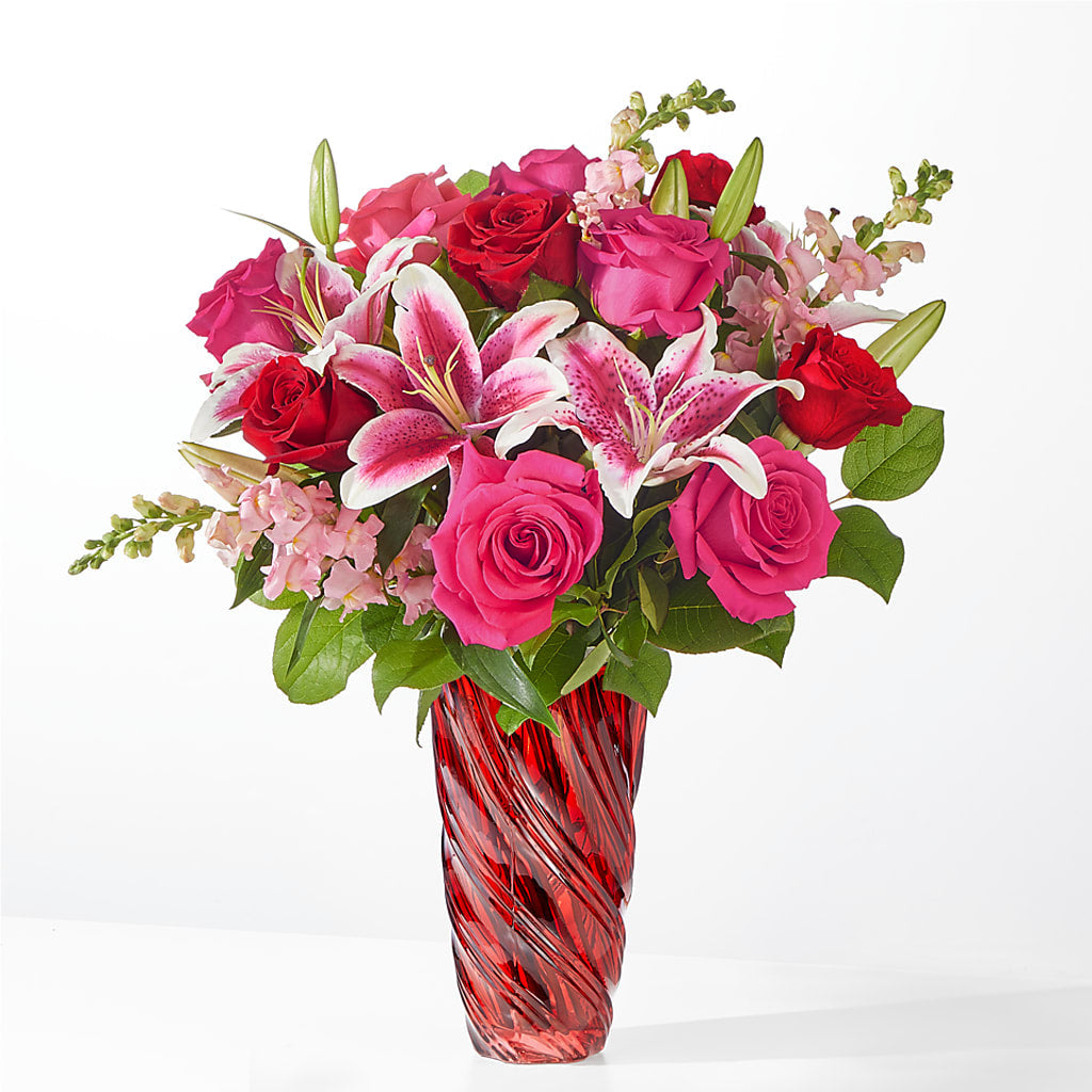 Always You Bouquet with Luxe Swirl Vase – FLOWER'S SAGE, Doral FL