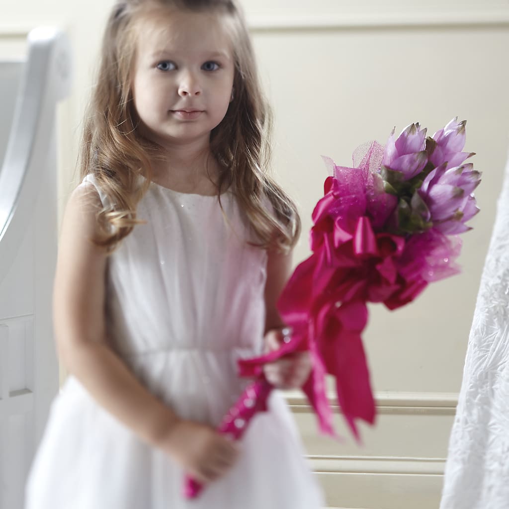Sparkle Pink Flower Girl Bouquet – FLOWER'S SAGE, Doral FL