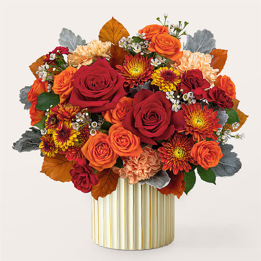 Merlot Bouquet with Ivory Vase – FLOWER'S SAGE, Doral FL