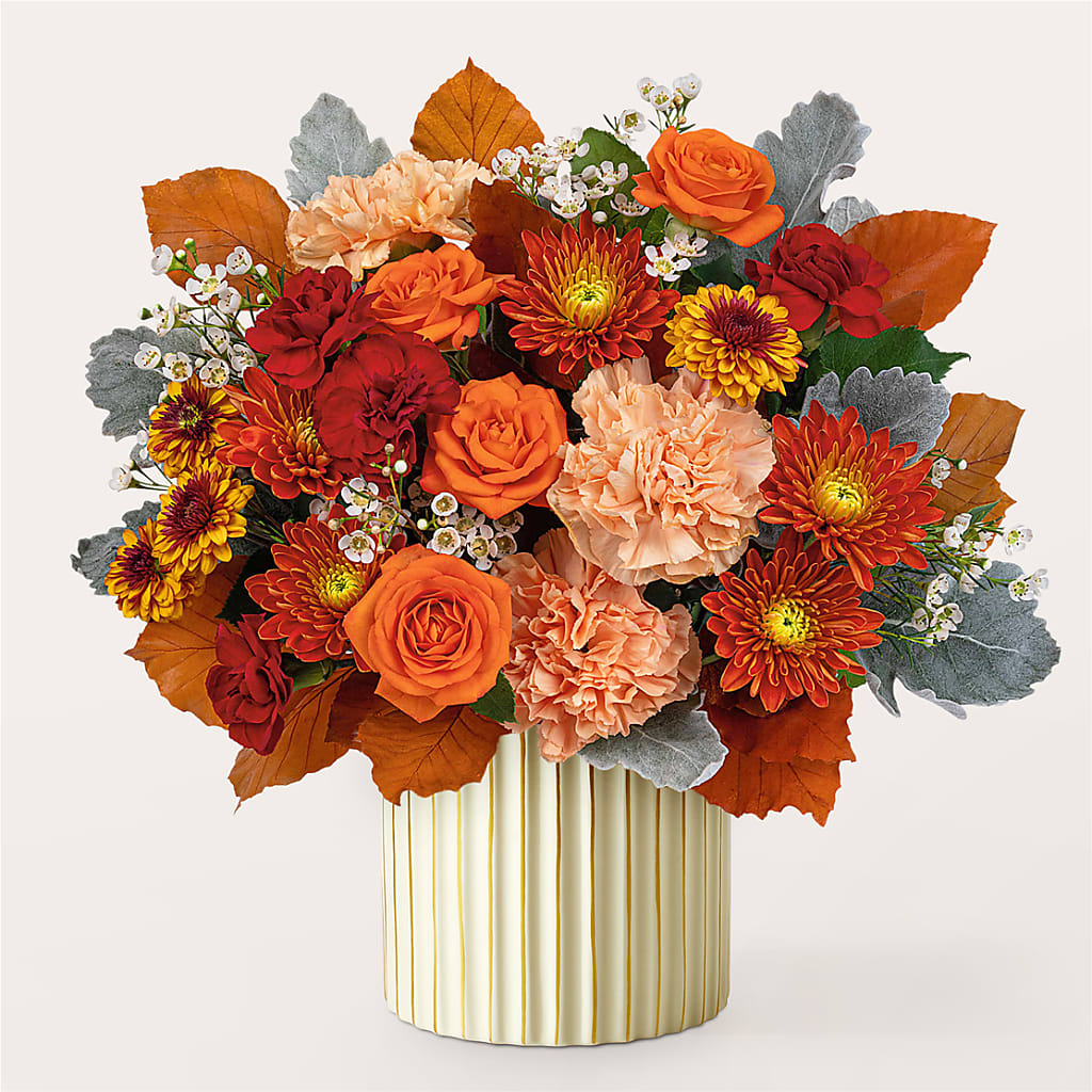 Merlot Bouquet with Ivory Vase – FLOWER'S SAGE, Doral FL
