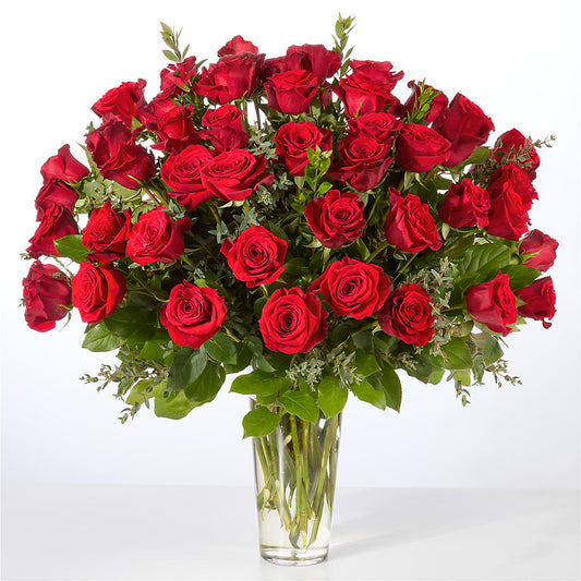 Forever Yours Fifty Stem Red Rose Bouquet – FLOWER'S SAGE, Doral FL