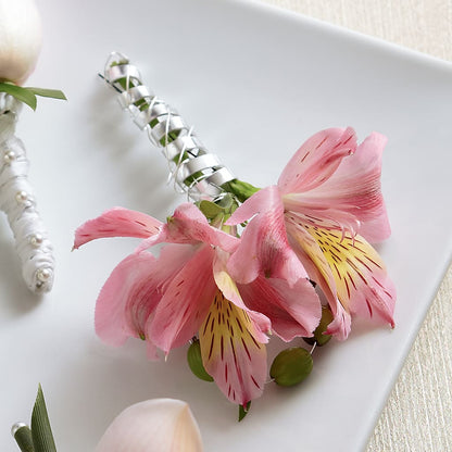 Pink Peruvian Lily Boutonniere – FLOWER'S SAGE, Doral FL