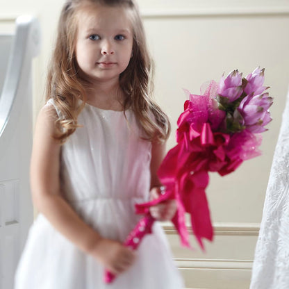 Sparkle Pink Flower Girl Bouquet – FLOWER'S SAGE, Doral FL